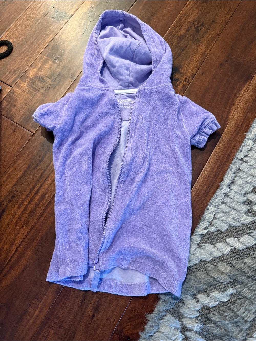 Ruffle Butts Lavender Hooded Zip Swim Coverup